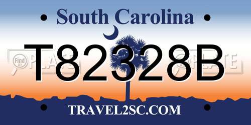 T82328B South Carolina License Plate