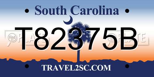 T82375B South Carolina License Plate