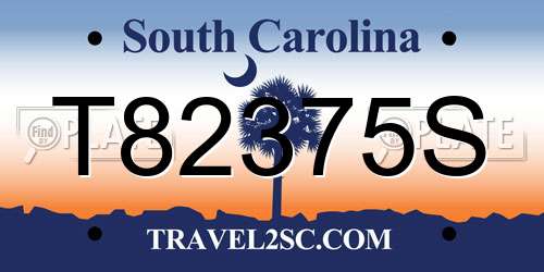 T82375S South Carolina License Plate