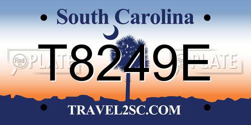 T8249E South Carolina License Plate