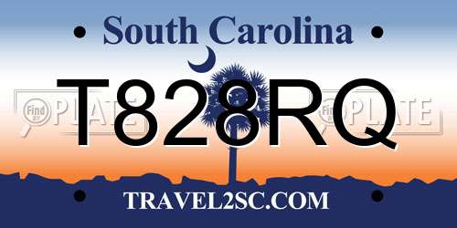 T828RQ South Carolina License Plate