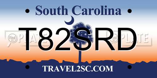T82SRD South Carolina License Plate