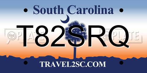 T82SRQ South Carolina License Plate