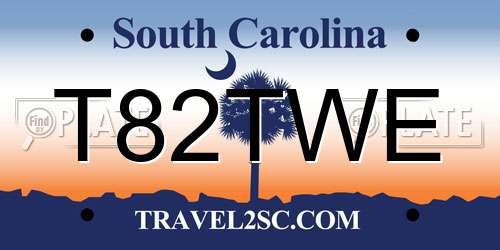 T82TWE South Carolina License Plate