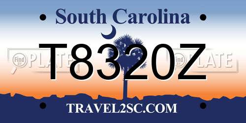 T8320Z South Carolina License Plate