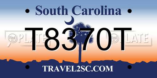 T8370T South Carolina License Plate