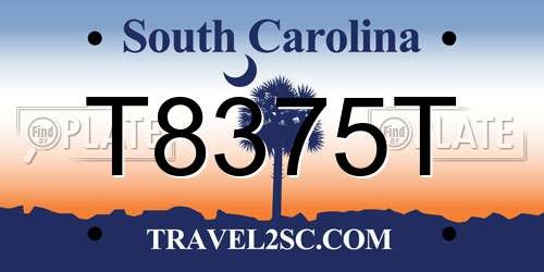 T8375T South Carolina License Plate