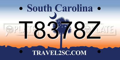 T8378Z South Carolina License Plate