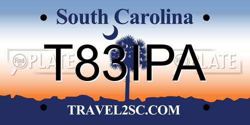 T83IPA South Carolina License Plate