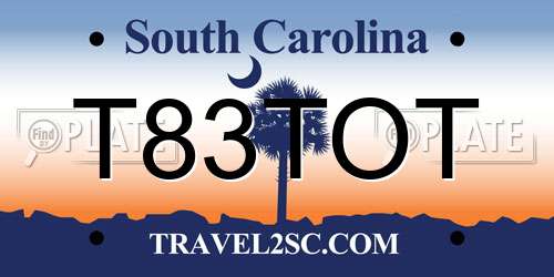 T83TOT South Carolina License Plate