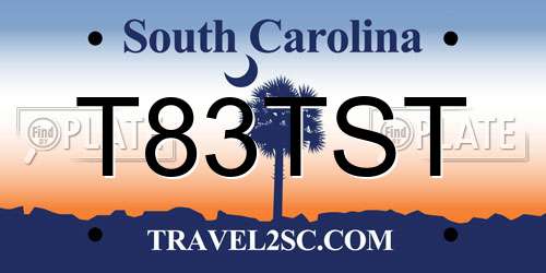 T83TST South Carolina License Plate