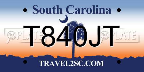 T840JT South Carolina License Plate