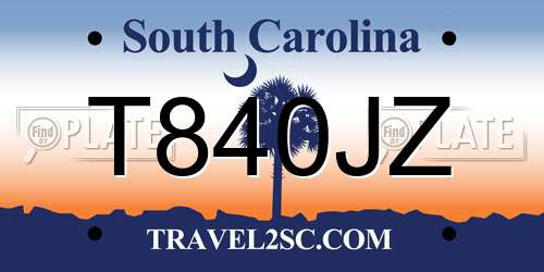 T840JZ South Carolina License Plate
