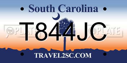 T844JC South Carolina License Plate