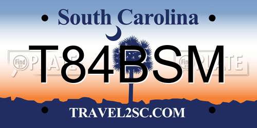 T84BSM South Carolina License Plate