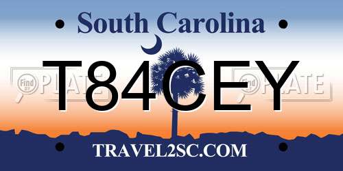 T84CEY South Carolina License Plate