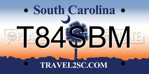 T84SBM South Carolina License Plate