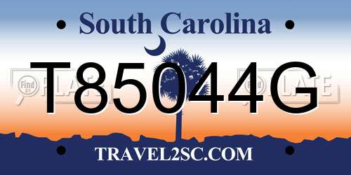 T85044G South Carolina License Plate