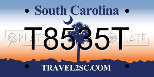 T8535T South Carolina License Plate