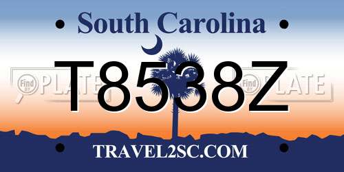 T8538Z South Carolina License Plate