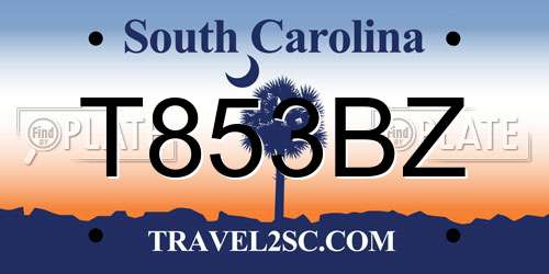 T853BZ South Carolina License Plate