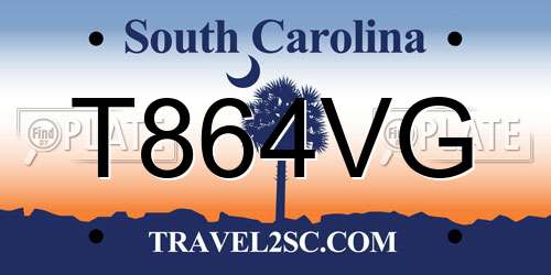 T864VG South Carolina License Plate