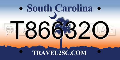 T86632O South Carolina License Plate