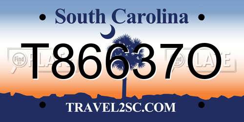 T86637O South Carolina License Plate
