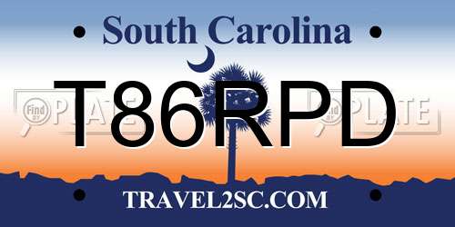 T86RPD South Carolina License Plate