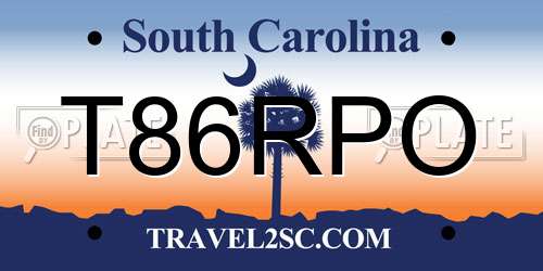 T86RPO South Carolina License Plate