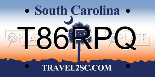 T86RPQ South Carolina License Plate