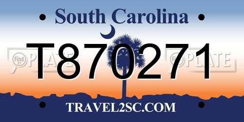 T870271 South Carolina License Plate