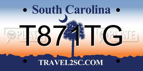 T871TG South Carolina License Plate