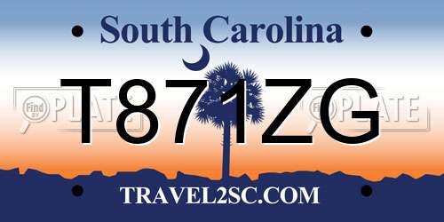 T871ZG South Carolina License Plate