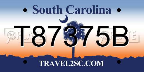 T87375B South Carolina License Plate