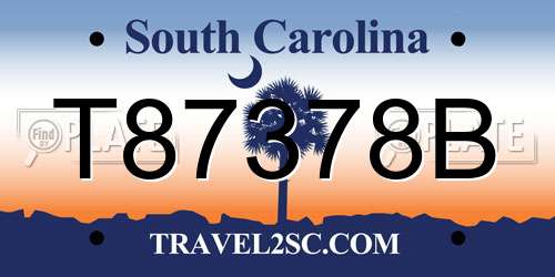 T87378B South Carolina License Plate