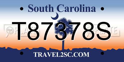T87378S South Carolina License Plate