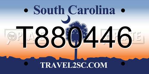 T880446 South Carolina License Plate