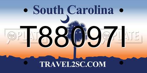 T88097I South Carolina License Plate
