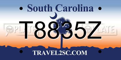 T8835Z South Carolina License Plate