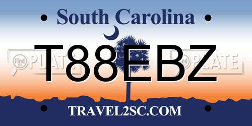 T88EBZ South Carolina License Plate