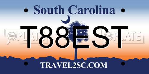 T88EST South Carolina License Plate