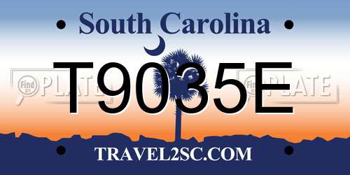 T9035E South Carolina License Plate