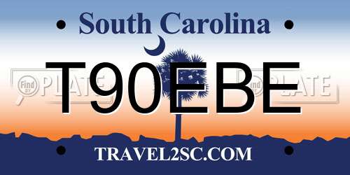 T90EBE South Carolina License Plate