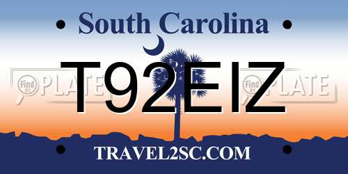 T92EIZ South Carolina License Plate