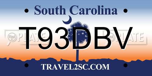 T93DBV South Carolina License Plate
