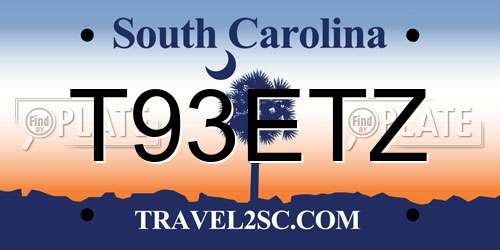 T93ETZ South Carolina License Plate