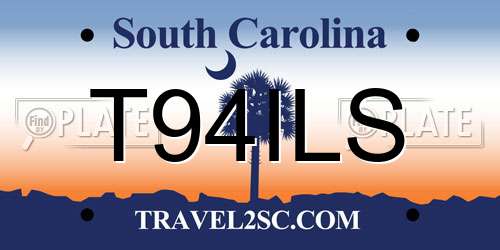 T94ILS South Carolina License Plate
