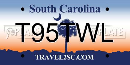 T95TWL South Carolina License Plate