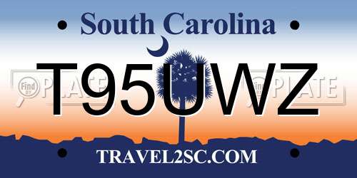 T95UWZ South Carolina License Plate
